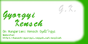 gyorgyi kensch business card